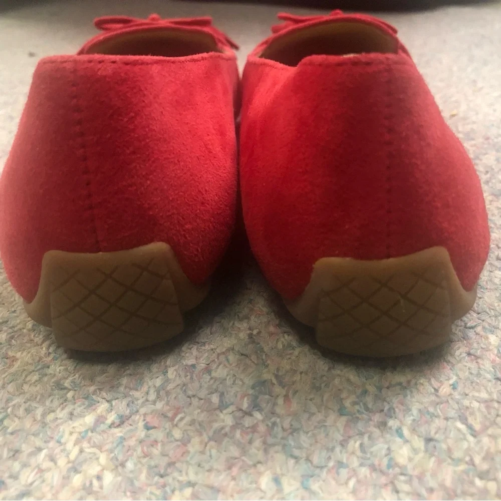 Talbots Red Suede Tassel Loafers - Pointed Toe